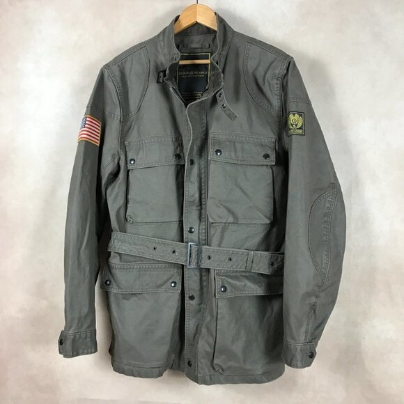 Rare DENIM & SUPPLY Ralph Lauren Field Motorcycle Jacket Khaki Green NEW XL - Picture 4 of 15